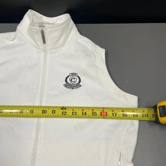 Nike Golf Vest‎ Womens M White Cadillac Tour Performance Therma Fit Full Zip - Picture 7 of 9